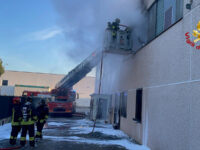 Incendio in fabbrica a Castelfidardo