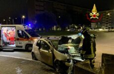 Ascoli, auto si schianta contro muro a Monticelli